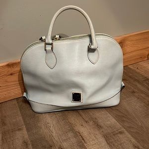 Dooney and Bourke Light blue handbag 12” W x 9”H x 10” D opening
